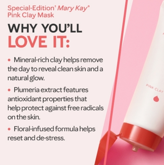 Mary Kay Pink Clay Flower Essence Facial Cleanser Antioxidant Creamy Mask - Picture 5 of 9